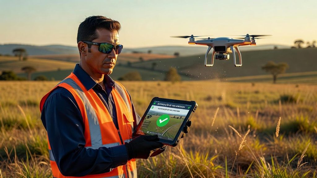 Piloto verificando a diferença nas regras para drones da ANAC, DECEA e ANATEL
