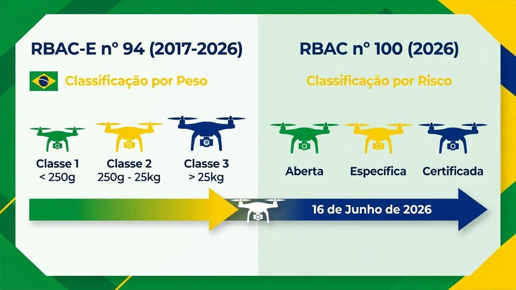 Comparação entre o RBAC-E nº 94 e o RBAC nº 100 na regulamentação de drones em 2026